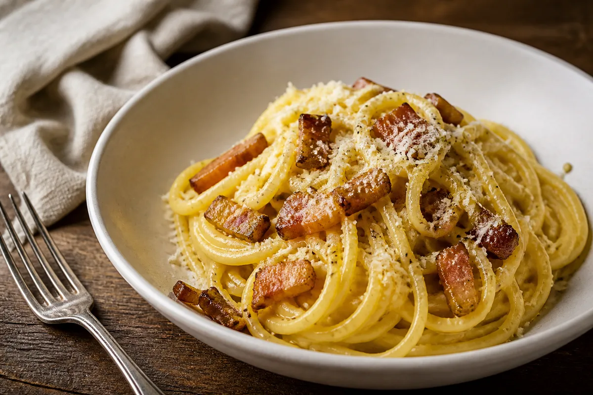 Carbonara sans crème : la vraie recette romaine